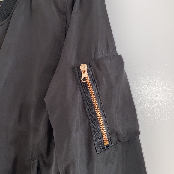 Love Tree Black Bomber Jacket Size Small - Picture 3 of 4